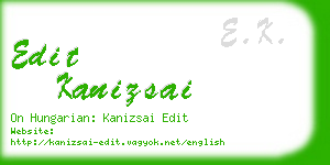 edit kanizsai business card